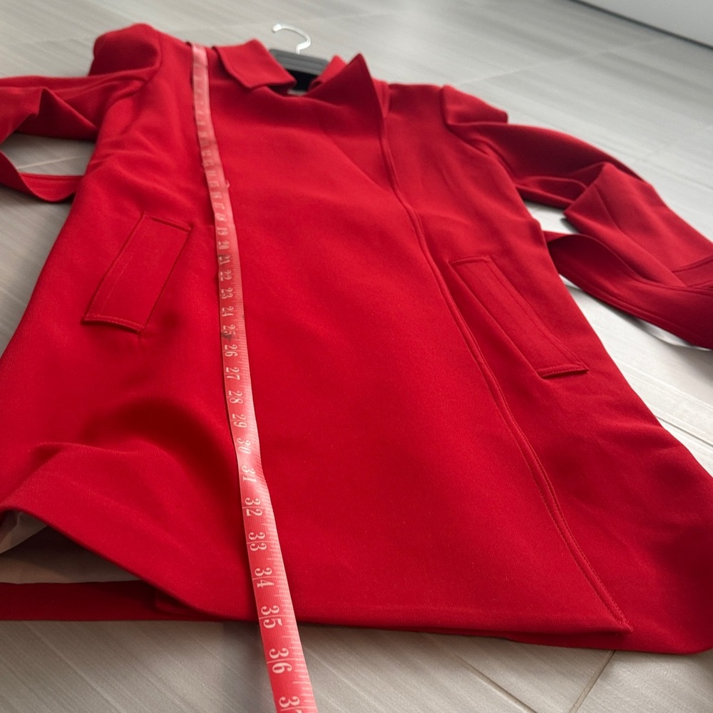 Theory Vibrant Red Trench Coat Small - Picture 6 of 6